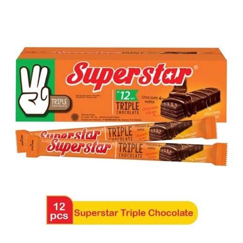 

Superstar Wafer Triple Chocolate Box Isi 12 Pcs 12Pcs Snack Lapis Coklat