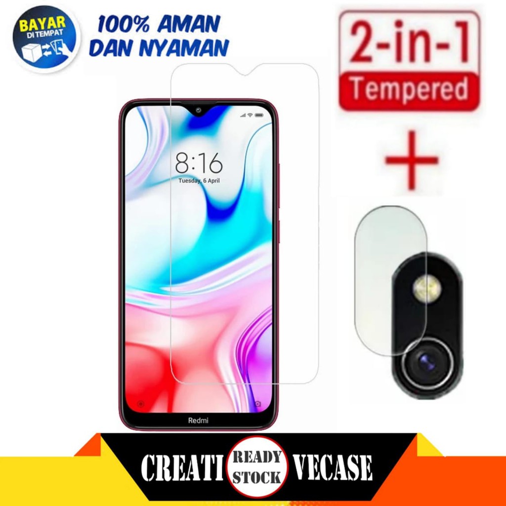 Tempered Glass Xiaomi Redmi 8 Anti Gores Kaca Screen Protector Camera