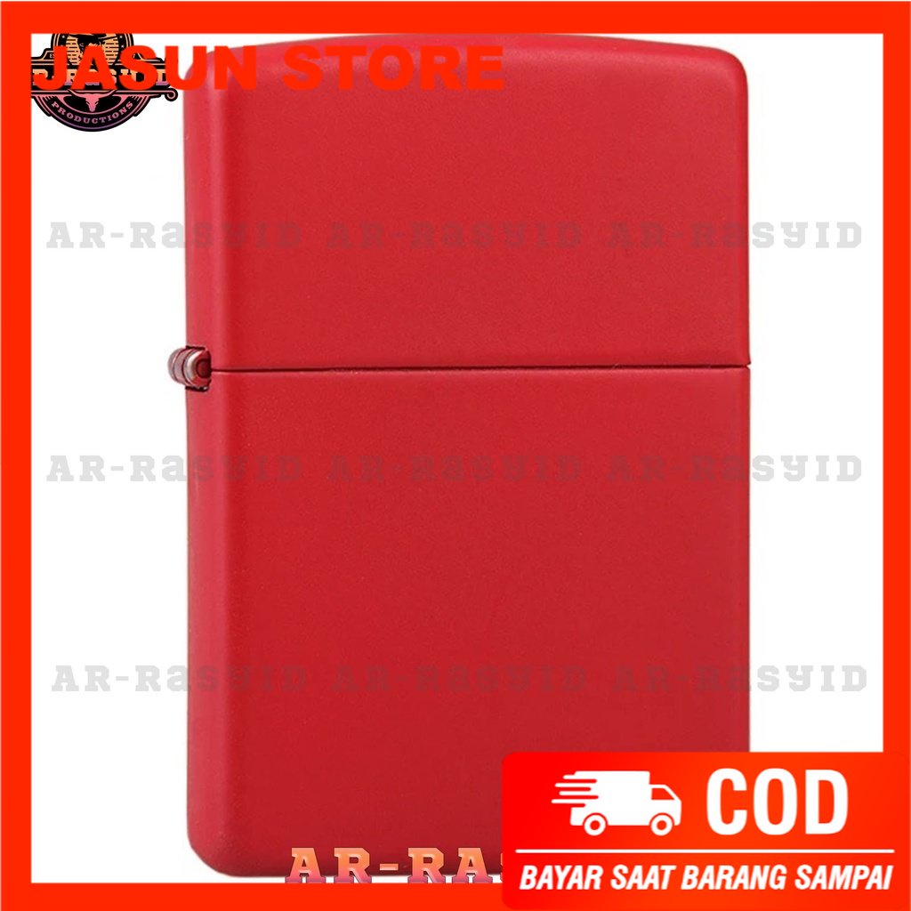 BISA COD! Korek Api Minyak Zippo Matte Red Merah Polos 233