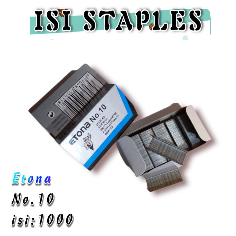 

isi staples kecil no.10 (isi 1000 pcs) √ isi staples