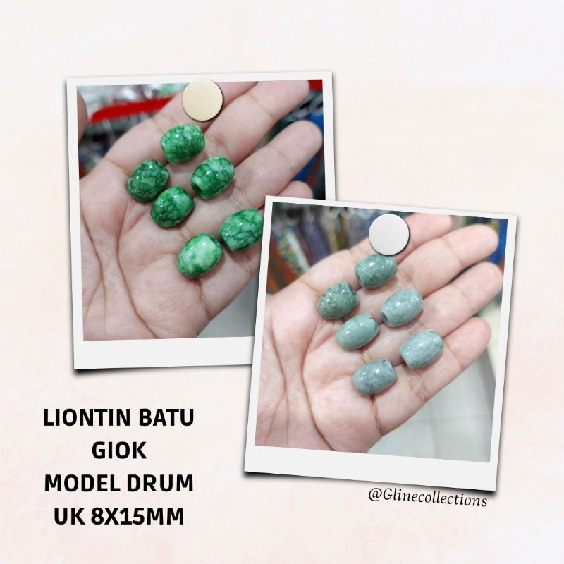 LIONTIN BATU GIOK OVAL | SPACER BATU GIOK KEBERUNTUNGAN UNTUK PEMBUATAN AKSESORIS PERHIASAN DIY