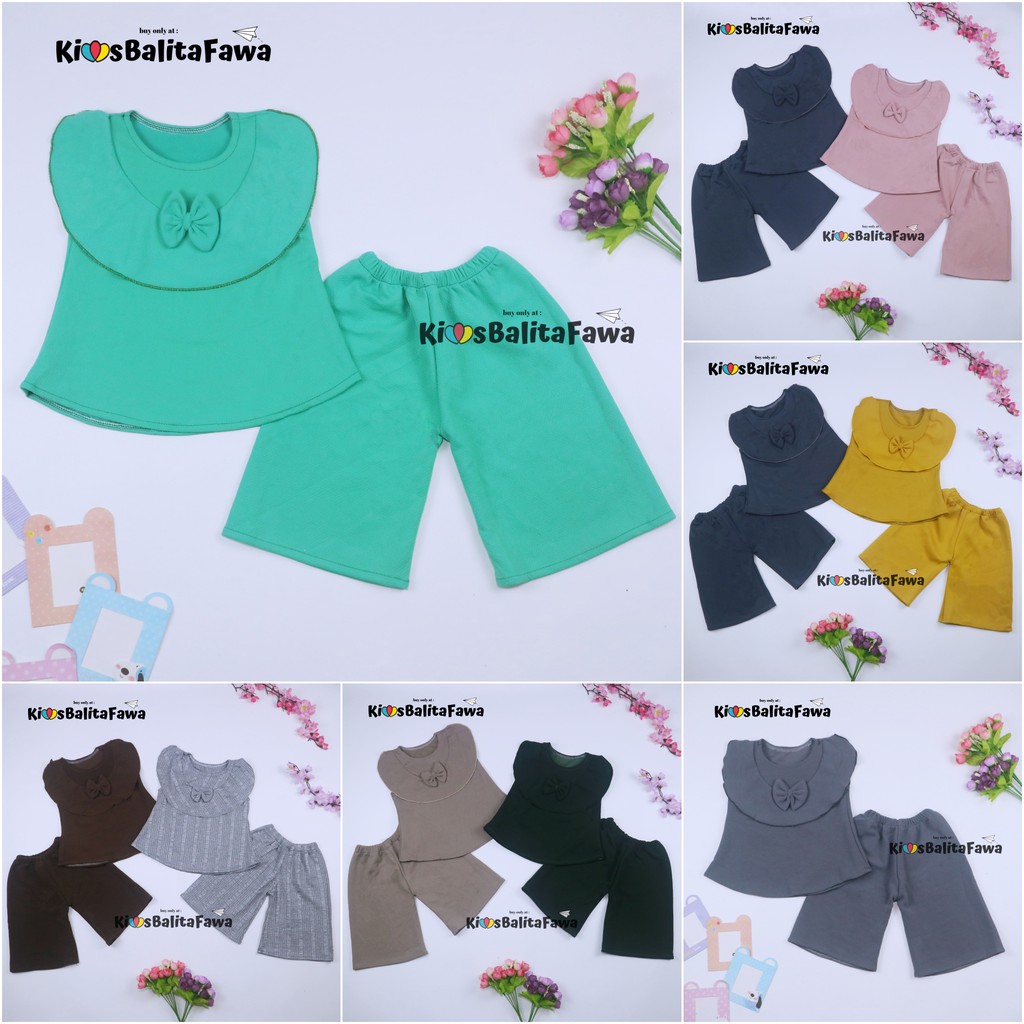 Setelan Intana Anak uk 3-4 Tahun / Set Atasan Bawahan Kulot Rok Baju Cewek Perempuan Import