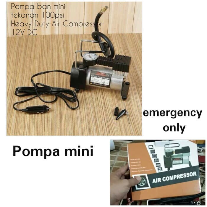 Heavy Duty Air Compressor 12V DC- compressor Tekanan 10 Pompa Ban Mini