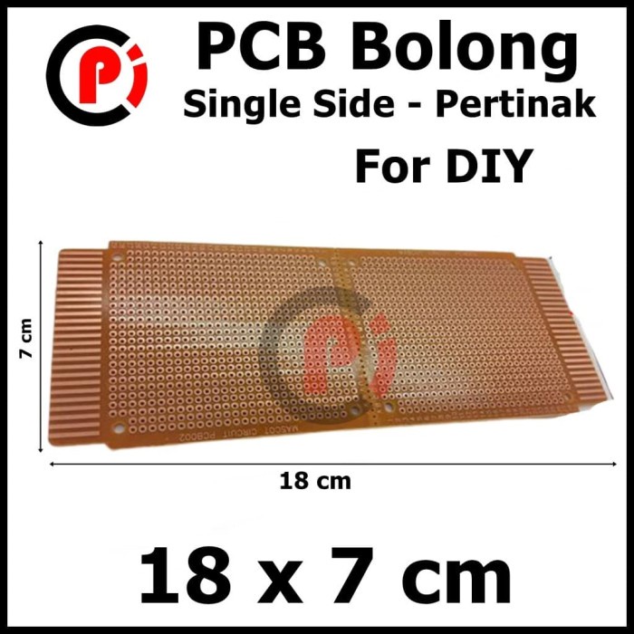 PCB Lubang Bolong Standart IC Single Side Ukuran 18 x 7 cm