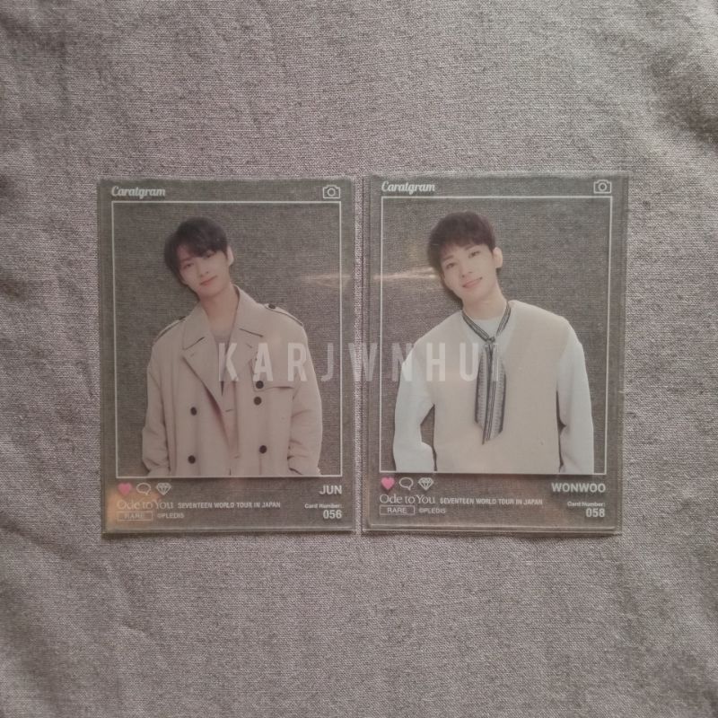 Trading Card Jun Wonwoo Ode to You Japan Transparent (SET ONLY) TC OTY SEVENTEEN