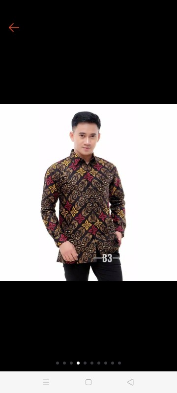 Baju Kemeja Batik Kantor Pria Lengan Panjang Fashion Pekalongan Solo Bw 117