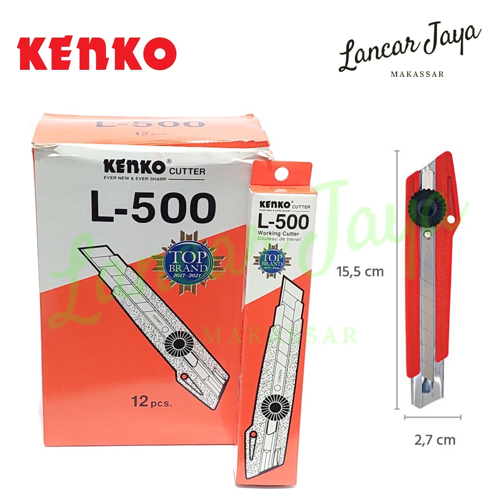 

[1 LSN / 12 PCS] Alat Pemotong / Cutter KENKO L-500 (18 mm blade)