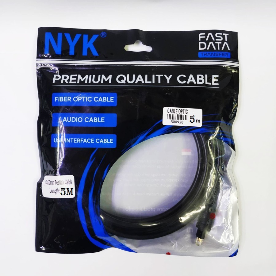 NYK Kabel Audio Digital Toslink Fiber Optic 5M