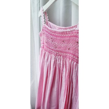 Pretty Stitches - Baju Anak, Smocked Dress, Mulberry Pink Gingham, Size 4