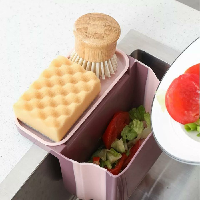 BRGUNIK Tempat Spons Gantung/ Lipat Tempat Penyimpanan Spons Cuci Piring / Saringan Wastafel Model Lipat R582