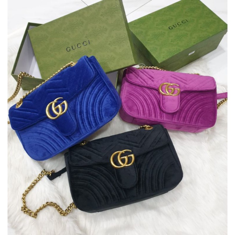 Tas Fashion Gucci marmont suede semprem