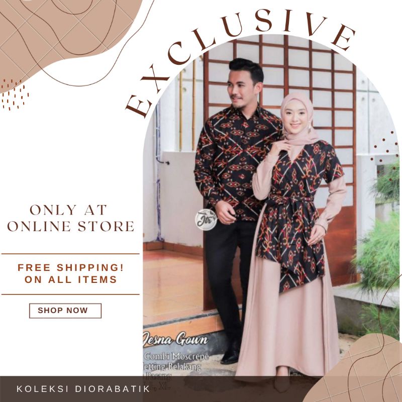 Gamis Batik Couple //M.L.XL.XXL Dress Batik Couple High Quality • Gamis Batik Sarimbit Kondangan