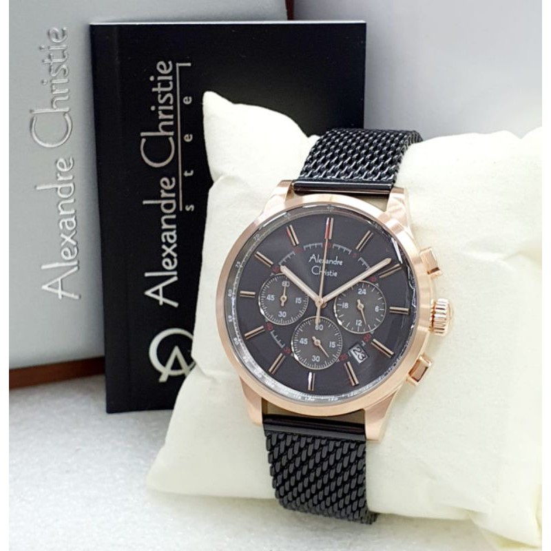Jam tangan pria cowok Alexandre Christie Rantai pasir COD Best seller