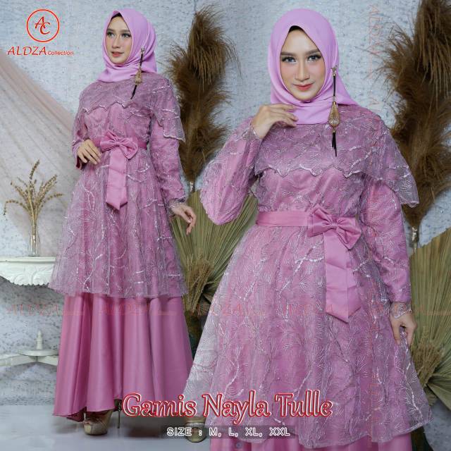 Gamis tulle mutiara nayla