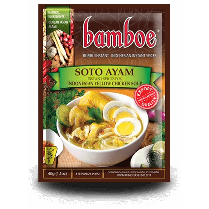 

Bumbu Instan Bamboe Soto Ayam (40 gr), Tanpa Extract, Essence & Pewarna Buatan