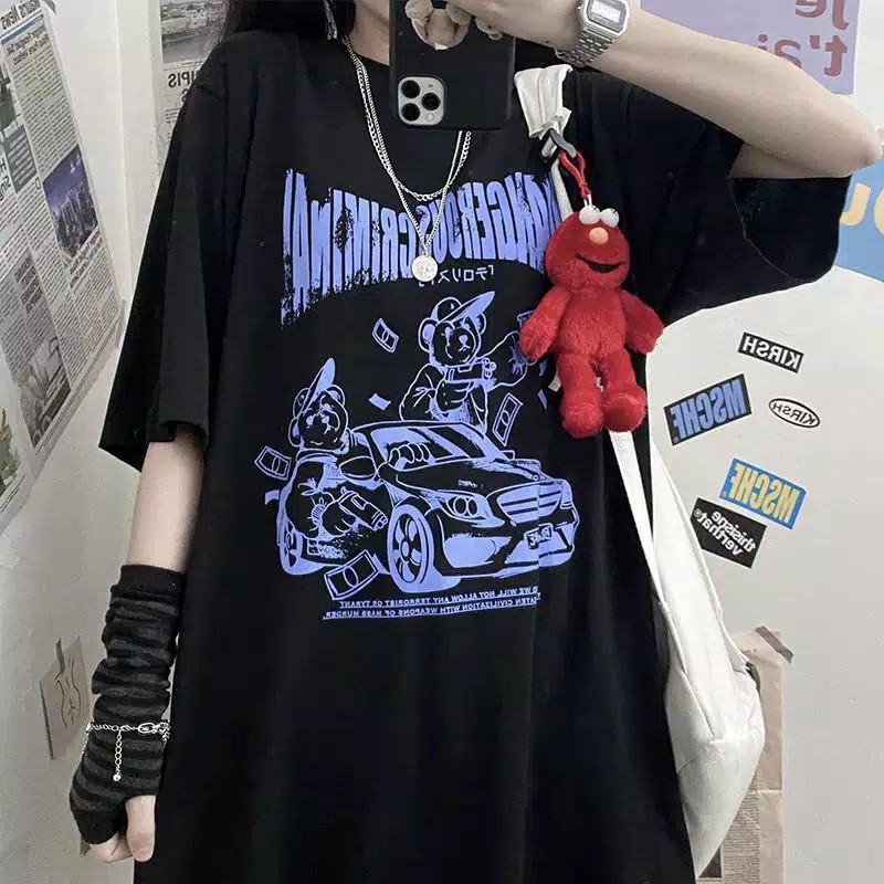 VS - OVERSIZE DANGEROUS / KAOS BIG SIZE KOREAN STYLE | T-SHIRT WANITA TUMBLR OVERSIZE