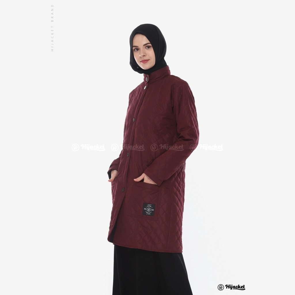 ⭐️BEBAS ONGKIR⭐️ HIJACKET BELVA ORIGINAL JAKET WANITA JAKET MUSLIMAH HIJABER PERTAMA DI INDONESIA-RED BURGUNDY (MERAH)