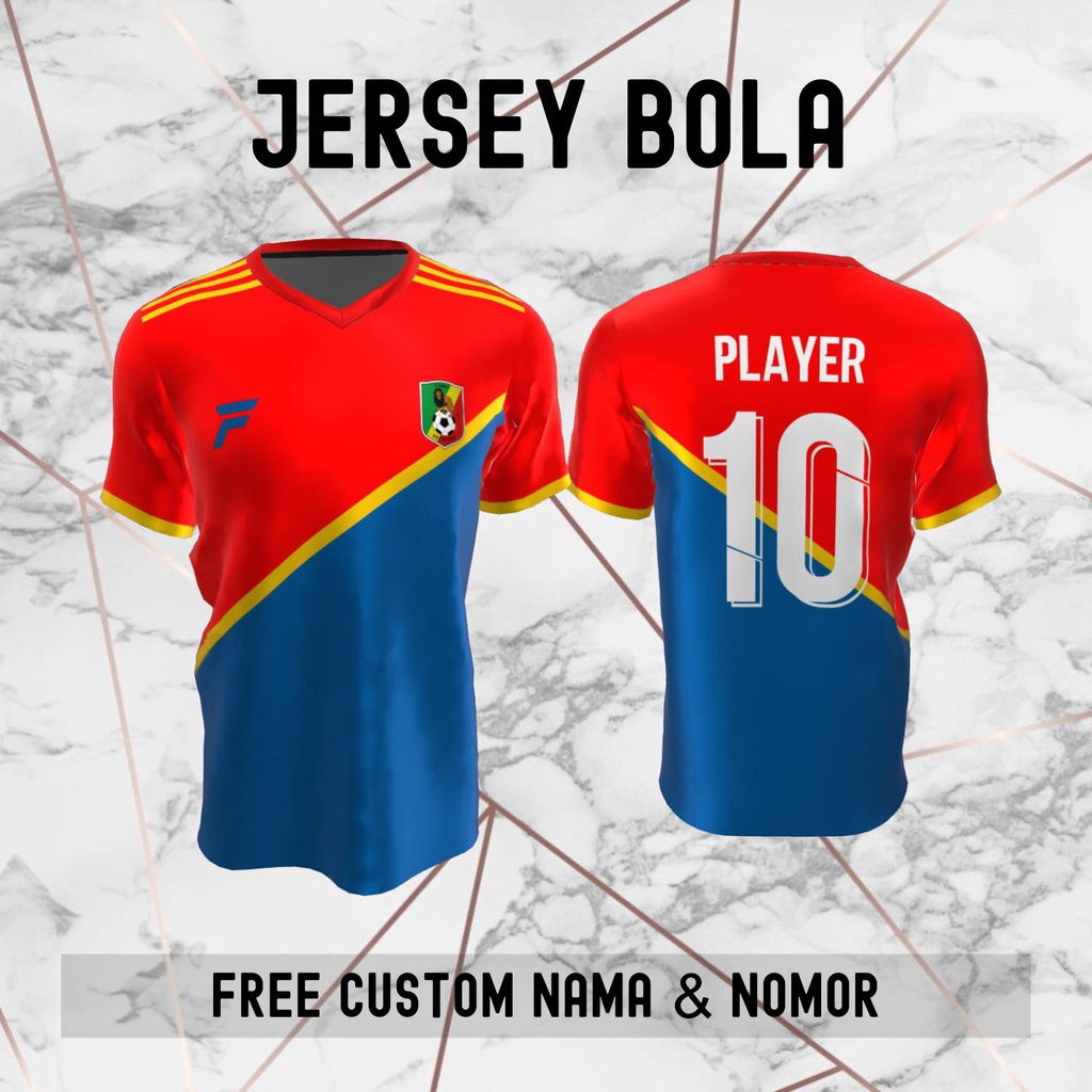 Jersey Kongo Timnas Negara Bola Baju Kaos Custom Nama dan Nomor Punggung - 176