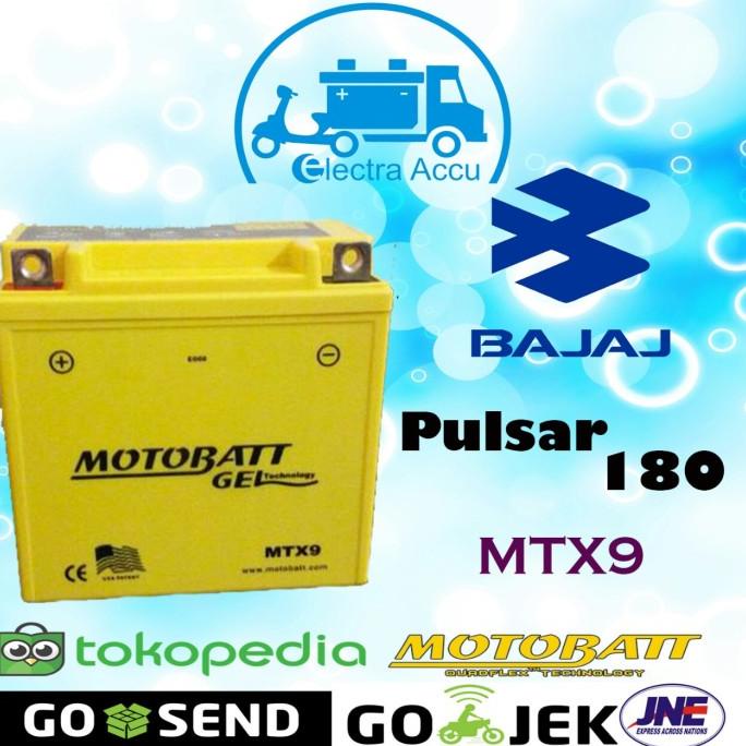 Aki Motor Bajaj Pulsar 180 Motobatt Mtx9 Aki Kering / Aki Gel