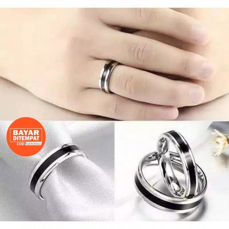 cincin list silver mini titanium asli anti karat