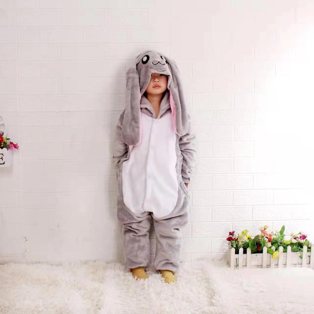 BAJU ONESIE KOSTUM KELINCI BUNNY ABU ABU RABBIT PIYAMA IMPOR