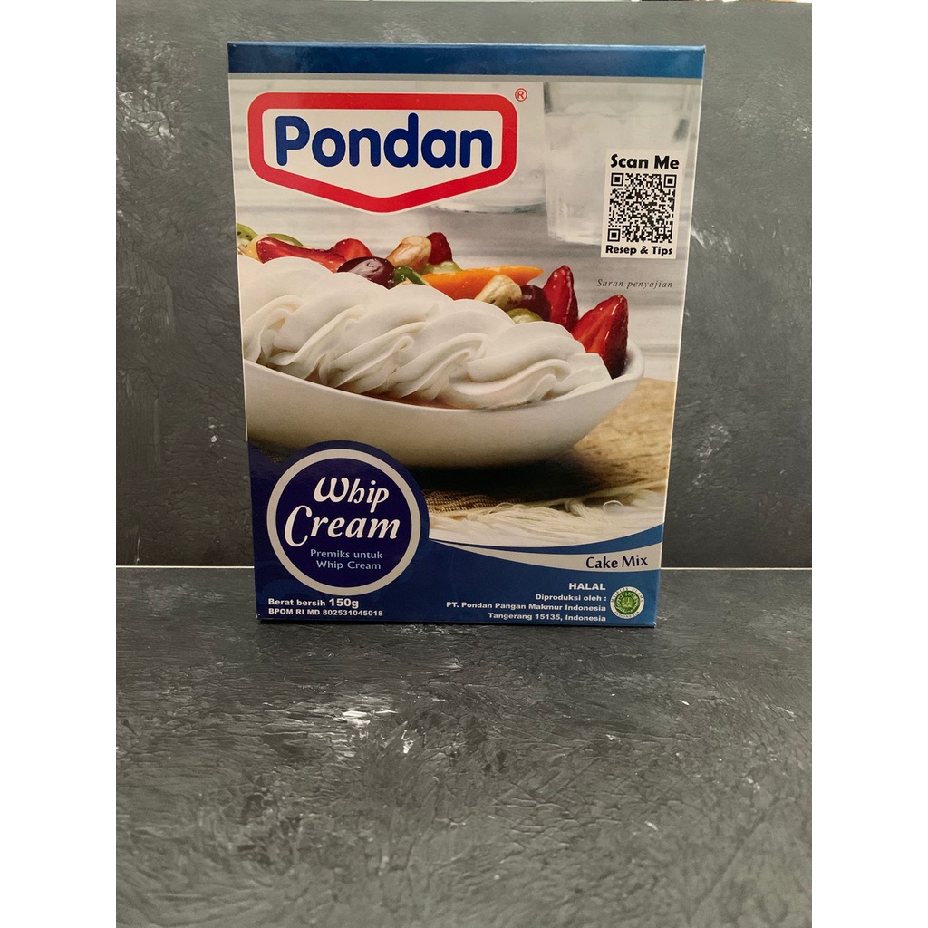 

Pondan Whip Cream 150 gram Whipping Cream Instant Krim Penghias Kue