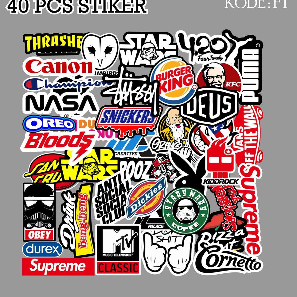

(O9E3) ★ [ MAC ] 40 PCS STICKER RANDOM AESTHETIC ANTI AIR UNTUK LAPTOP CASE TUMBLER KOPER HP - F1 //Harga@grosir