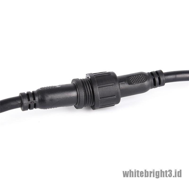 &lt; White3 &gt; Kabel Konektor Lampu LED 3-pin AC 18AWG Anti Air IP65