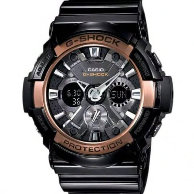 Casio G-SOCK Jam Tangan Pria Black Gold Resin