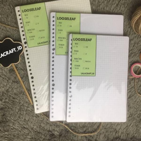 

[KODE BARANG 326] [100GSM Gading]Loose Leaf A5 dan B5 Grid/Dot Broken White (Putih Gading, Warna Nov