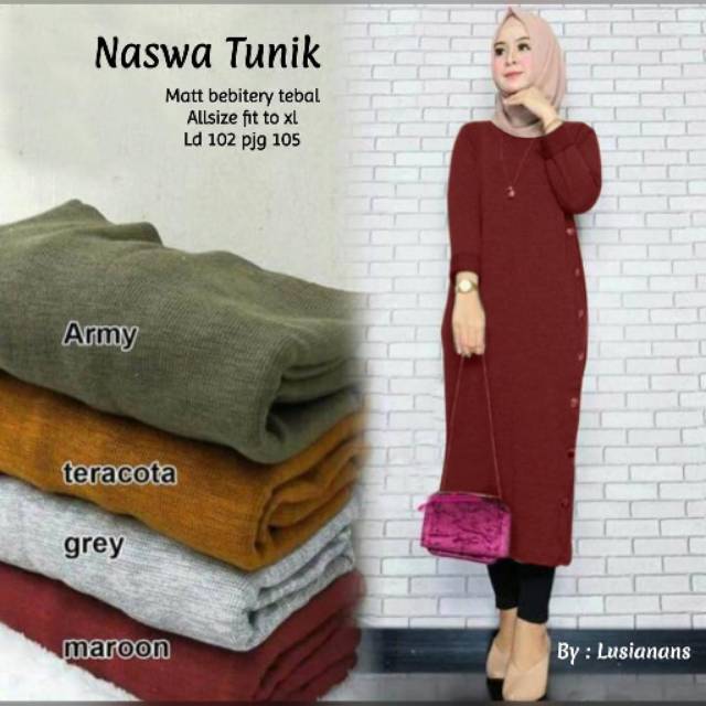 NASWA TUNIC - DRESS WANITA BABYTERRY