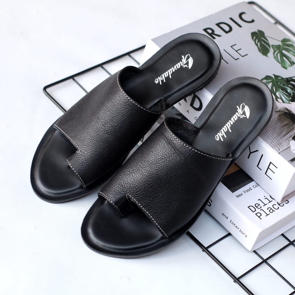 ABRHM x SELIA Sandal Kulit Wanita Papirut Sendal Slop Asli Garut Sendal Kokop Wanita Original