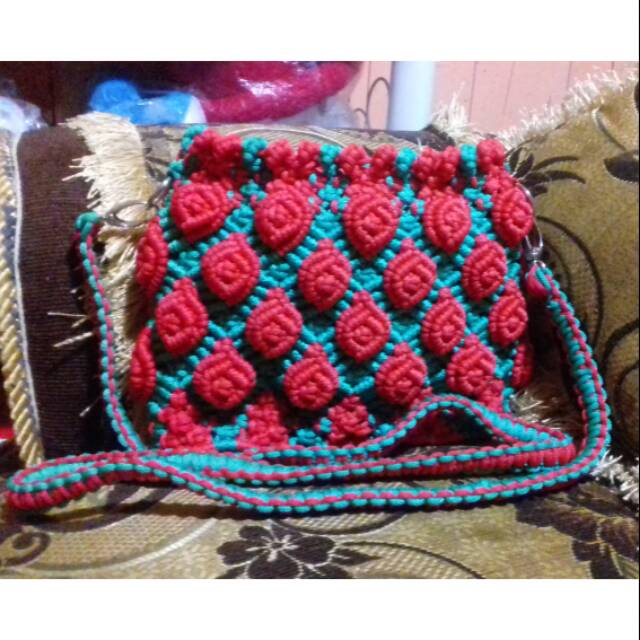 Tas tali kur motif mawar