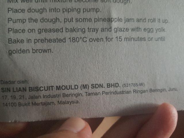 Cetakan Biskuit Acuan Biskuit Tart Roll No. 214 / Cetakan Nastar Gulung