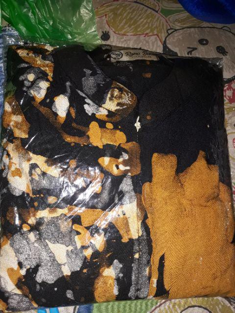 Gamis Batik Abstrak Pelangi Twill