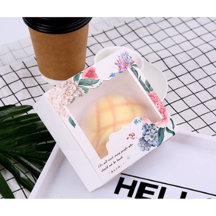 

JGO box cake Mika Dus Kotak Floral White Packaging gift box