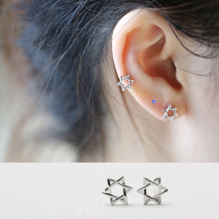 All-match casual summer all-match round silk six-pointed star earrings 210807