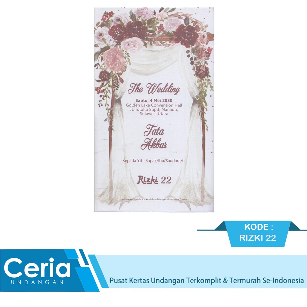 Blangko Undangan Pernikahan Rizki 22 Termurah