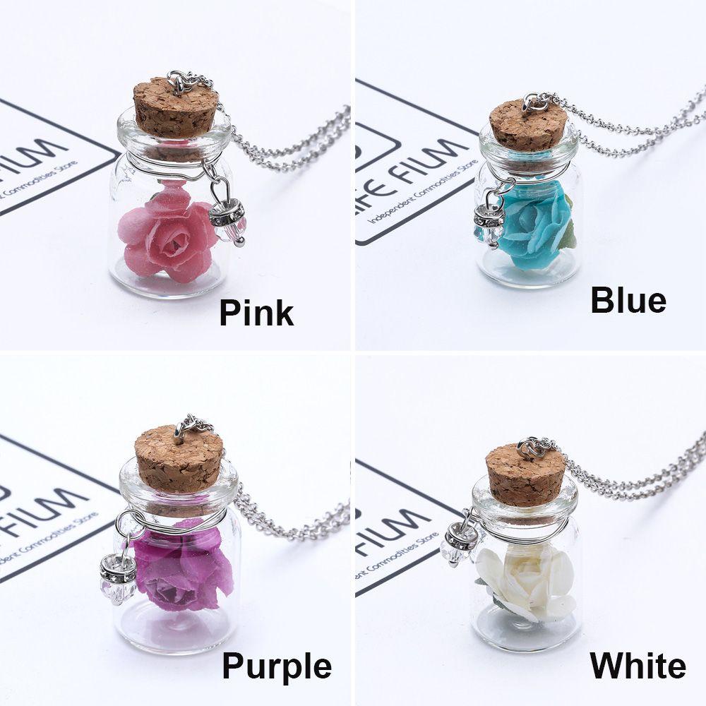 Kalung Rantai Panjang Dengan Liontin Botol Drift Untuk Wanita