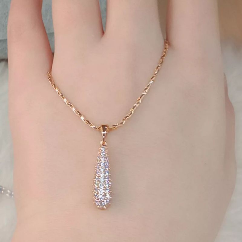 Kalung Titanium Wanita Anti Karat, Anti Alergi, Tahan Lama, Di Jamin REALPICT 100% Dan High Quality, Kalung Wanita Pecah Berlian Gold