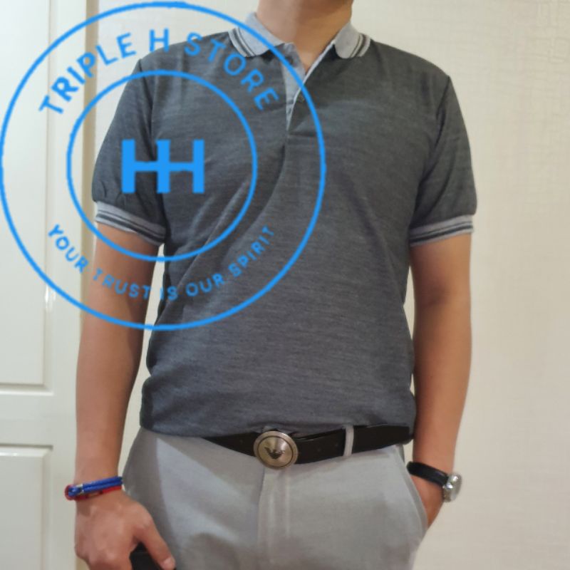 Kaos Polo Warna Abu Tua Kerah Abu Kualitas Ekspor