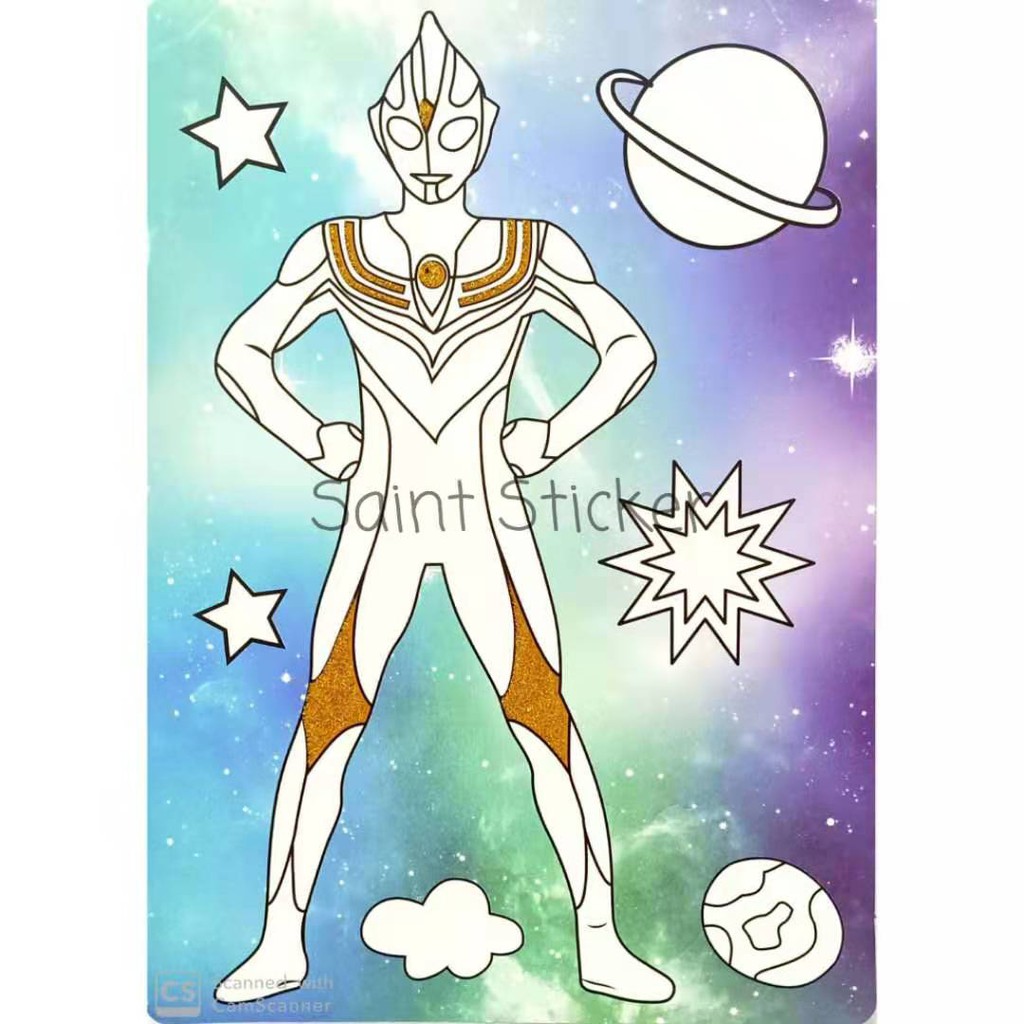 Kanvas Lukis Mewarnai Drawing Canvas Anak Karakter Kartun Ultraman