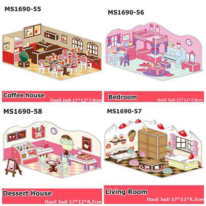 Puzzle 3D Mini | Dessert House | Mainan Anak Sekolah - 1690-58 - Toko