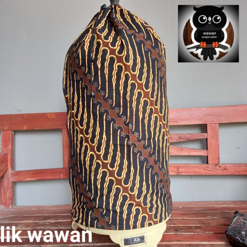 krodong sangkar burung Lovebird kerodong sangkar burung bulat motif batik