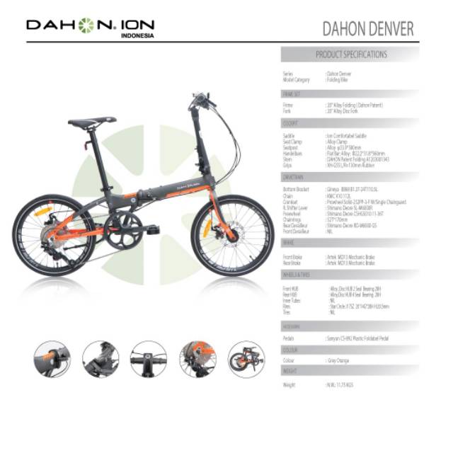 Sepeda Lipat DAHON ION DENVER 20 Inch Alloy Folding Bike Dahon Ion