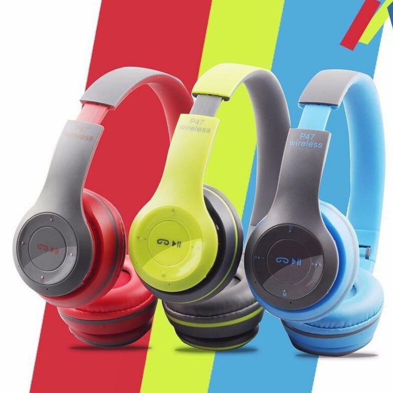 [P-47] Headset wireless Bando Headphone Bluetooth Super Mega Bass