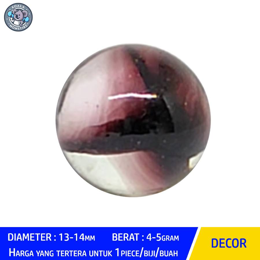 Decor Kelereng Gundu Black Single Cat Eyes Marble Balap Hitam