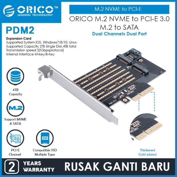 ORICO PDM2 M.2 NVME to PCI-E 3.0 X4 Expansion Card Termurah