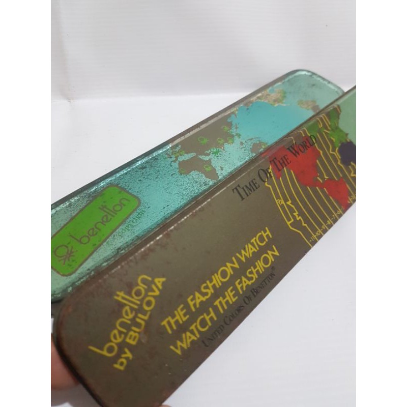 Kotak original asli jam benetton kaleng asli jadul vintage.
