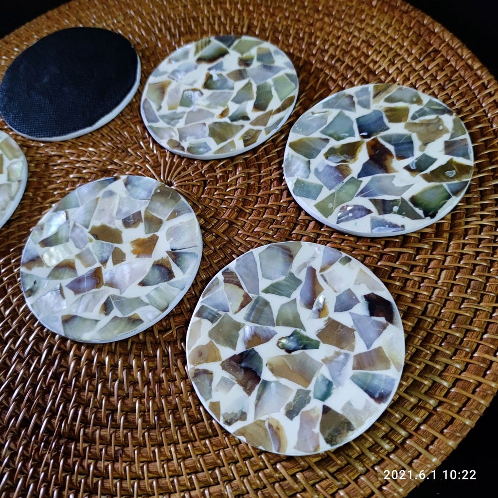 coaster shell/tatakan gelas/glass coaster kerang/alas gelas kerang 08